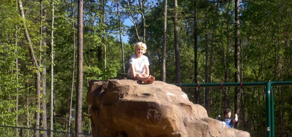 Liam, after climbing a rock at the park Liam, after climbing a rock at the park
