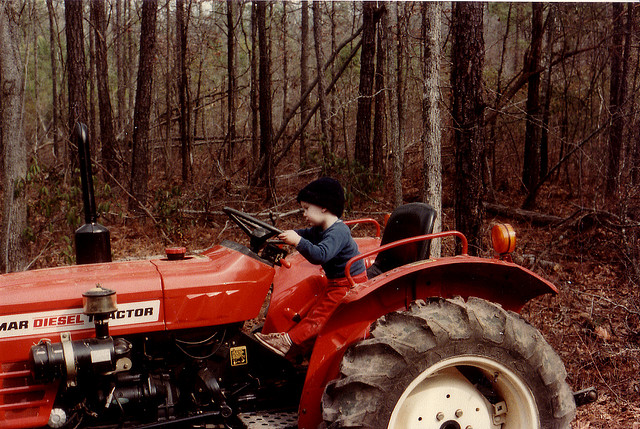 Michael on a tractor